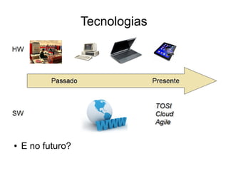 Tecnologias
●
●
●
●
●
●
●
●

E no futuro?

 