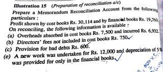 Reconciliation  AND MEMORANDUM RECONCILATION