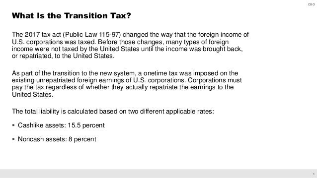 Reconciling Data on Transition Tax Payments An Examination of Tax, Economic, and Financial Sources Slide 2