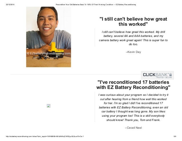 Recondition your old batteries back to 100% of their ...