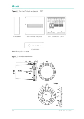 136 RECON – BT Março/2013
Figura 21 - Painel de Proteção geral/parcial – PPGP
NOTA: Exemplo de caixa PPGP.
Figura 22 - Caixa de aterramento
 