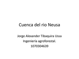 Cuenca del rio Neusa

Jorge Alexander Tibaquira Ussa
    Ingeniería agroforestal.
         1070304639
 