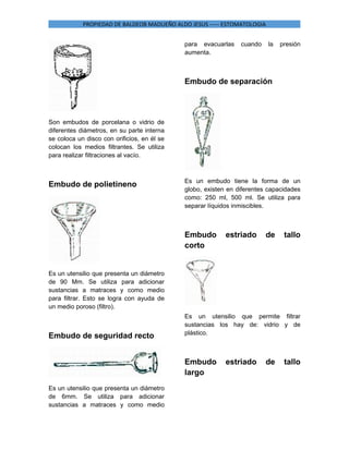 Reconocimiento de equipos y aparatos de laboratorios quimicos | DOC