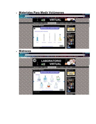  Materiales Para Medir Volúmenes
 Matraces
 