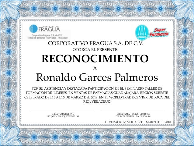 ejemplos reconocimientos formatos de reconocimientos