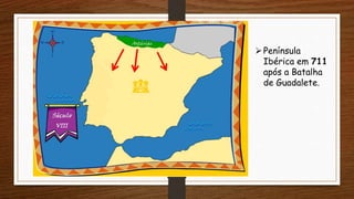 Península
Ibérica em 711
após a Batalha
de Guadalete.
 