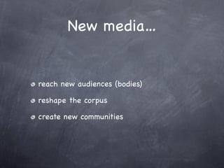 Reconstituting Bodies Of Knowledge