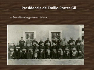 • En política interna, se creó el Partido Nacional Revolucionario o
PNR bajo la dirección de Plutarco Elías Calles.
 