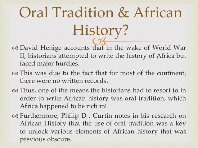 History Oral Tradition 119