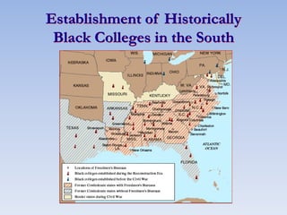 Establishment of Historically
Black Colleges in the South
 