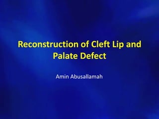Reconstruction of Cleft Lip and
        Palate Defect

         Amin Abusallamah
 