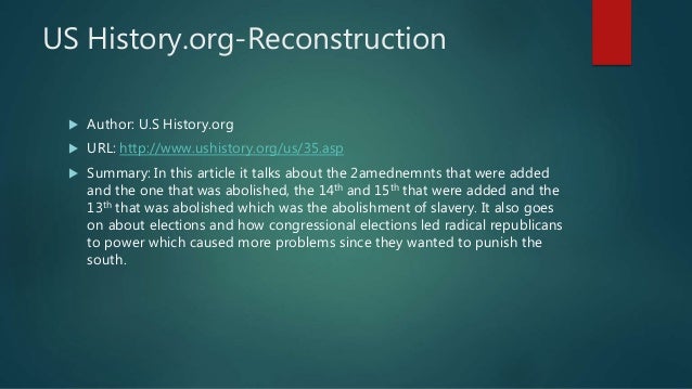 The Pros And Cons Of Radical Reconstruction