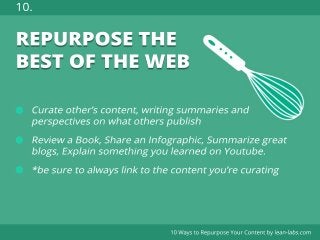 10.
9.
8.
7.
6.
5.
4.
3.
2.
1.

REPURPOSE THE
BEST OF THE WEB

 