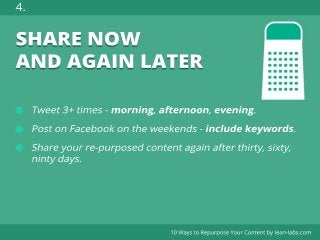 4.
3.
2.
1.

SHARE NOW
AND AGAIN LATER

 