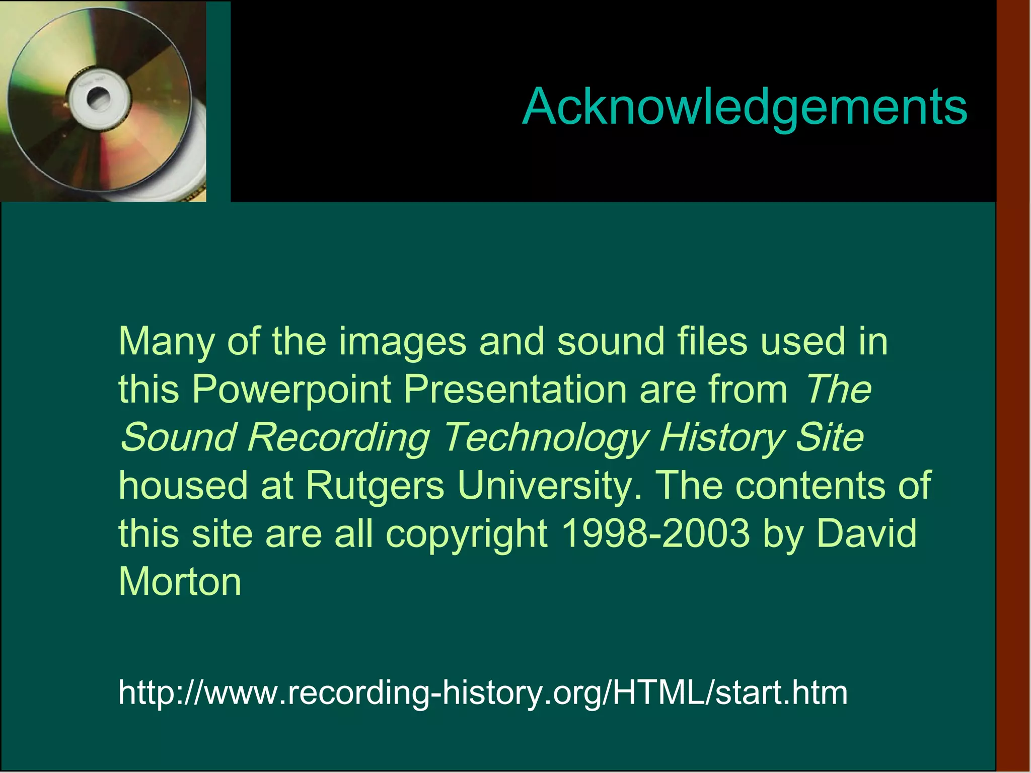 Audio Record History Ppt Audio Record History Ppt