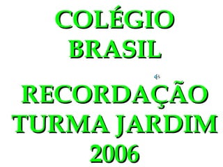 COLÉGIO BRASIL RECORDAÇÃO TURMA JARDIM 2006 