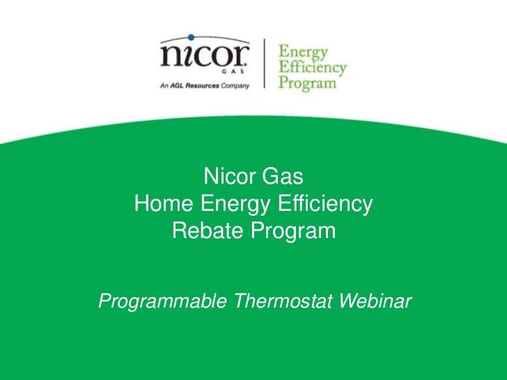 Nicor Gas Programmable Thermostat Rebate