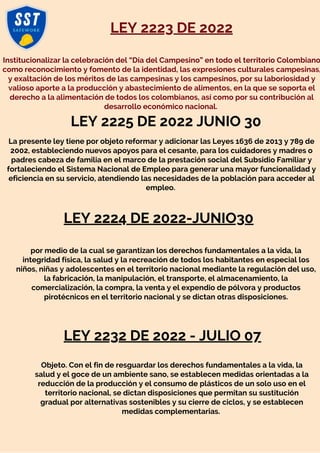 LEY 2232 DE 2022 - JULIO 07
Objeto. Con el fin de resguardar los derechos fundamentales a la vida, la
salud y el goce de u...
