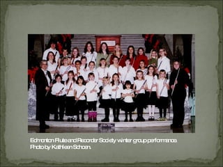 Edmonton Flute and Recorder Society winter group performance.  Photo by Kathleen Schoen. 