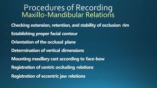 Recording jaw relations | PPTX