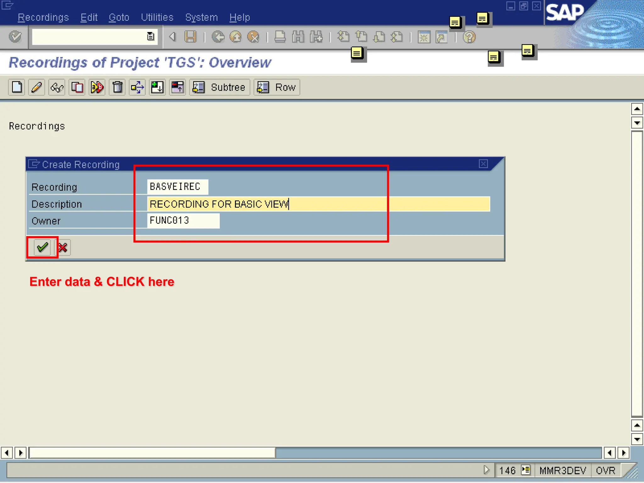 Enter data & CLICK here
 