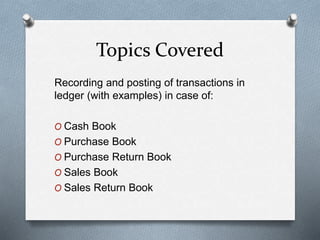 Recording of transactions subsidiary book | PPTX