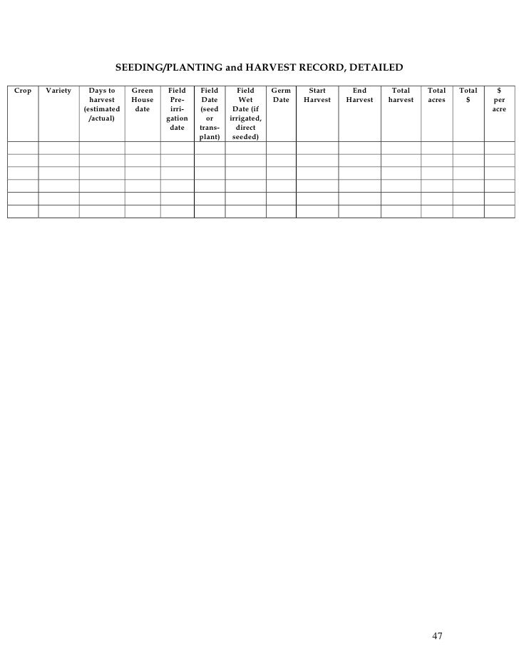 Record-keeping and Budgeting Workbook for Organic Crop Producers (dra…