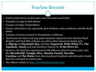 Record label case study
