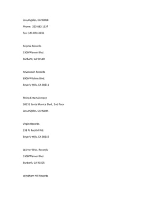 Los angeles indie labels