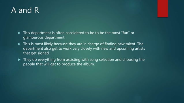 Record label job roles | PPT