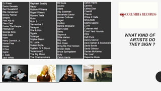 WHAT KIND OF
ARTISTS DO
THEY SIGN ?
 