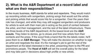 Record Label A R Record labels and music production | PDF