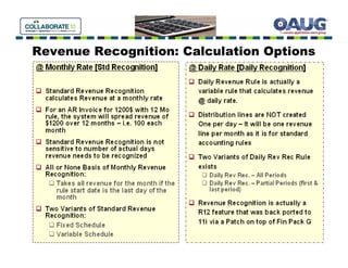 Revenue Recognition: Calculation Options
 