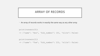 Records in Python | PPT