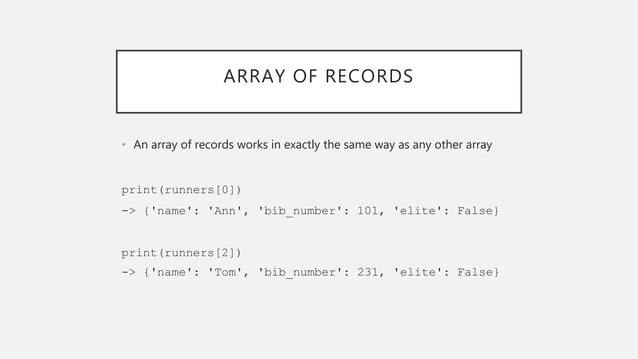 Records in Python | PPT