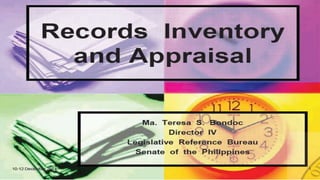 Records inventory and appraisal