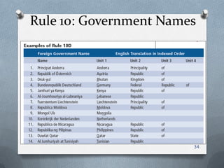 Rule 10: Government Names
34
 
