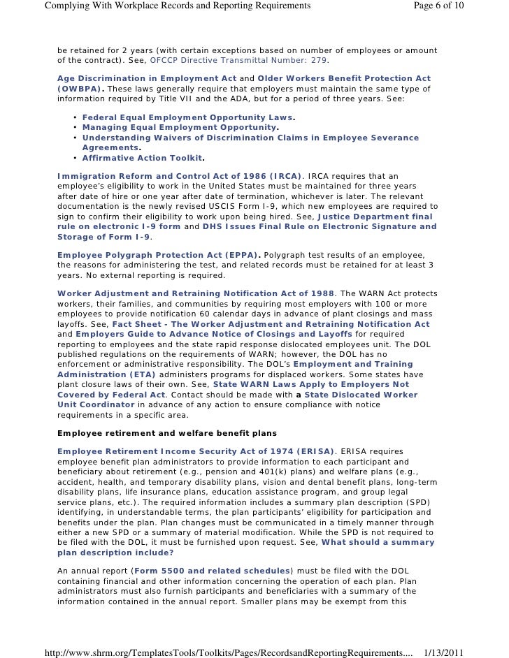 Records retention shrm