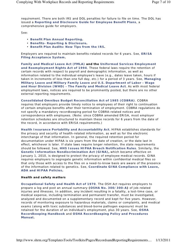 Records retention shrm