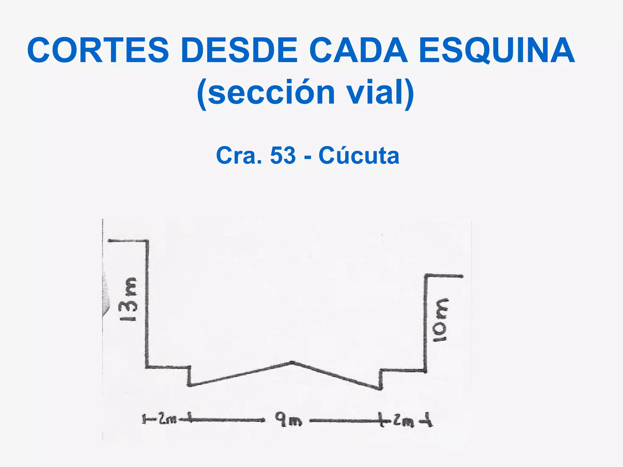 CORTES DESDE CADA ESQUINA (sección vial) Cra. 53 - Cúcuta 