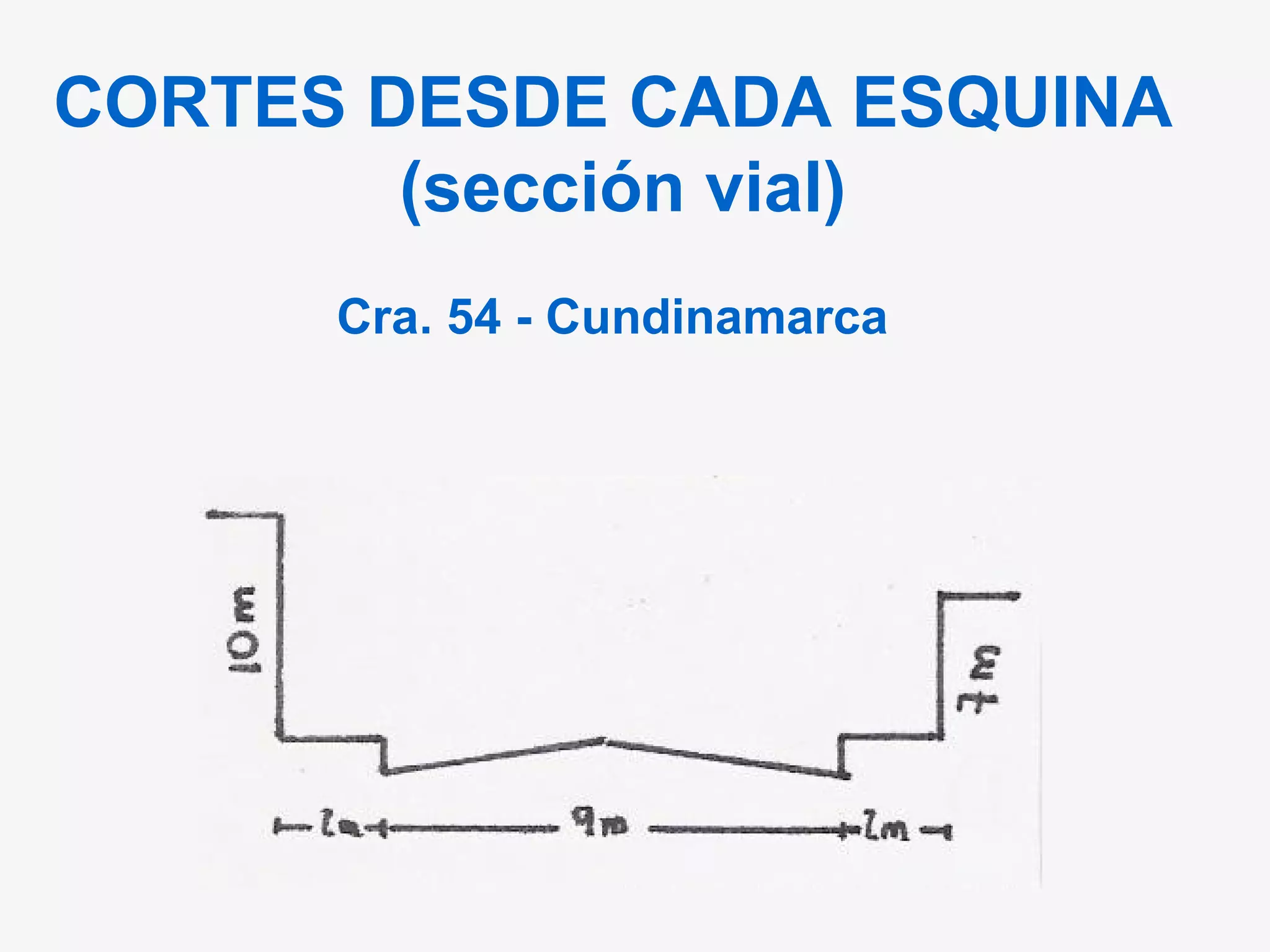 CORTES DESDE CADA ESQUINA (sección vial) Cra. 54 - Cundinamarca 