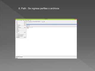 8. Path : Se ingresa perfiles o archivos 
 