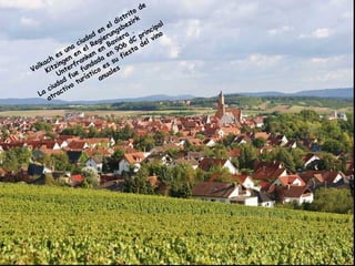 Volkach
es una ciudad
en el distrito de
Kitzingen en el Regierungsbezirk
Unterfranken en Baviera
.
La
ciudad
fue
fundada en 906
dC
principal
atractivo turístico es su fiesta del vino
anuales
 