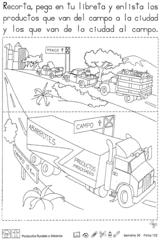 Recorta, pega en tu li6reta y enlista 105
productos 9ue van del campo a la ciudad
y 105 9ue van de laciudad al campo.
t"1EXICO f I~
I ~--I cI 0
i _L _
~ IftI Productos Rurales y Urbanos ro ~ , ~ ~~ Semana 30 Ficha' 32
 