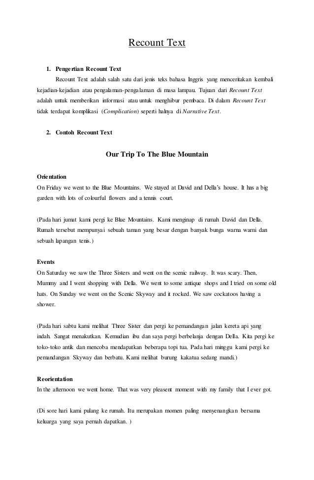 pengertian recount text bahasa inggris pengertian recount text bahasa inggris