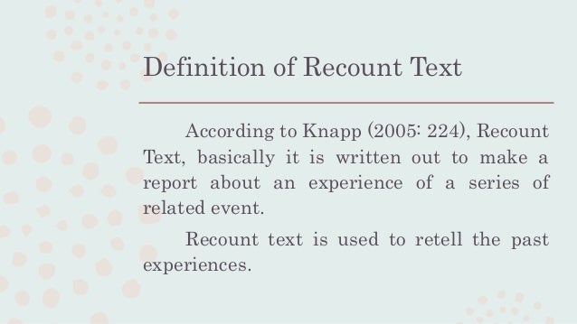 Recount text