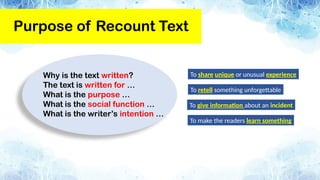 Recount Text presentasi untuk micro teaching | PPT
