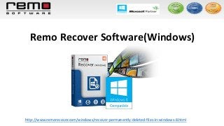 Remo Recover Software(Windows)
http://www.remorecover.com/windows/recover-permanently-deleted-files-in-windows-8.html
 