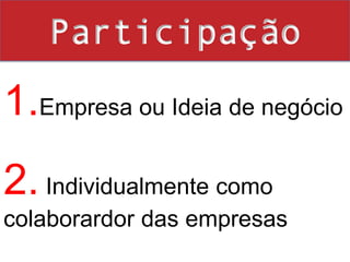 Requisitos1.Dedicação2.Comprometimento3.Espírito Empreendedor4.+Dedicação  +Comprometimento 