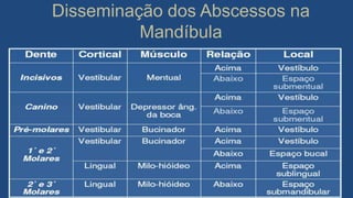 Disseminação dos Abscessos na
Mandíbula
 